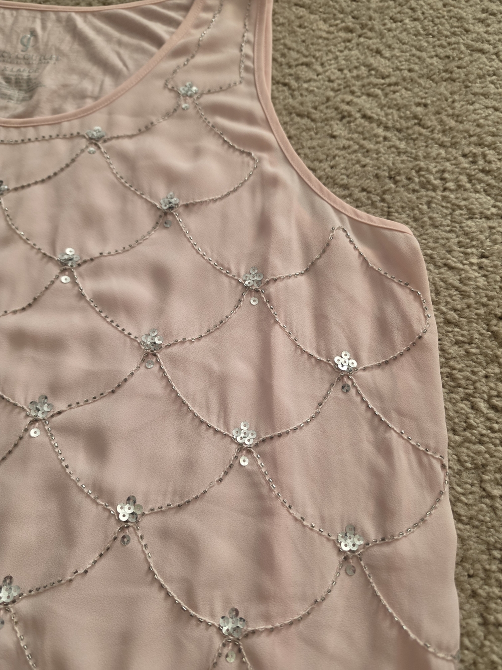 Juicy Couture Light Pink Beaded Tank Top XL
